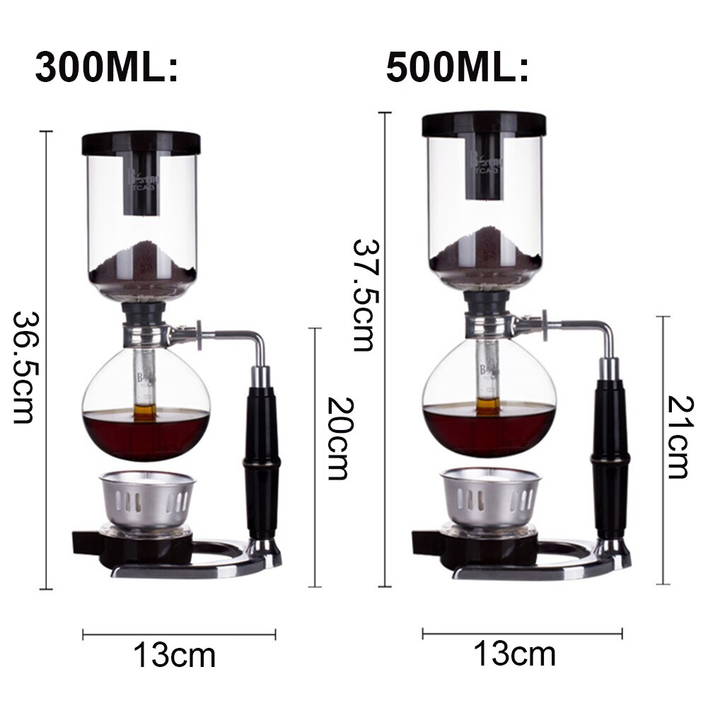 Cafetera sifón de vidrio para el hogar, máquina de café Manual con filtro DIY, 300/500ml
