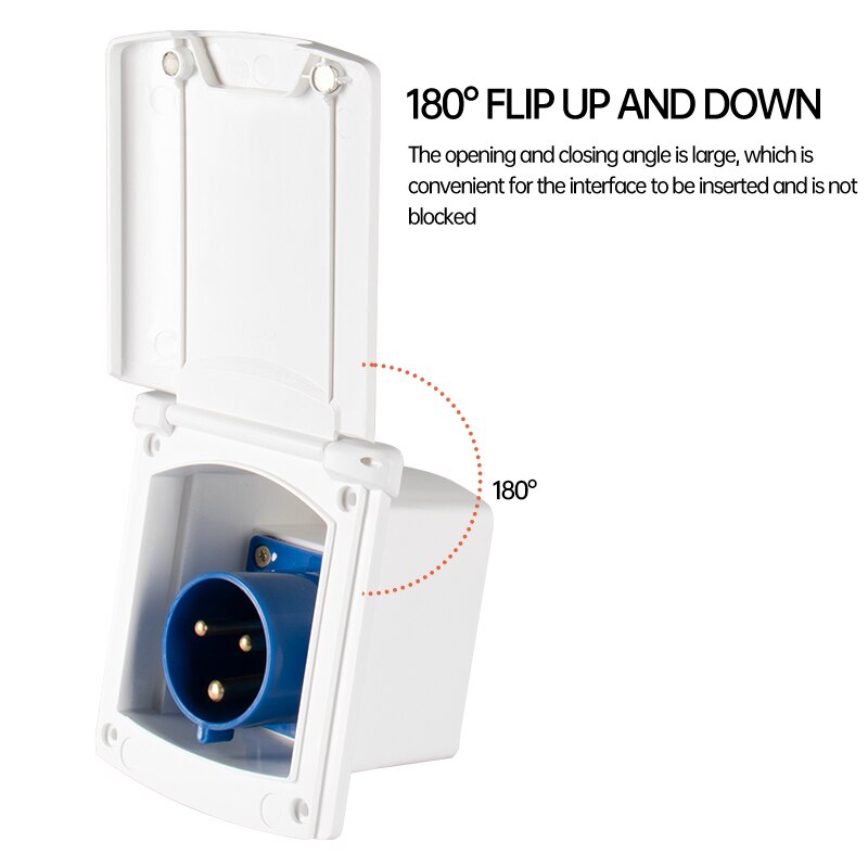 RV External Power Connector 220V-240V 16A External Flush Hook Up Waterproof Plug Socket Camper Caravan Accessories