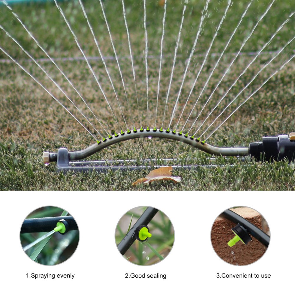 100PCS 30L Flow Stabilizer Pressure-compensated Fertilizer Drip Irrigation Dripper for Lawn Garden Potting (Black Light Green)