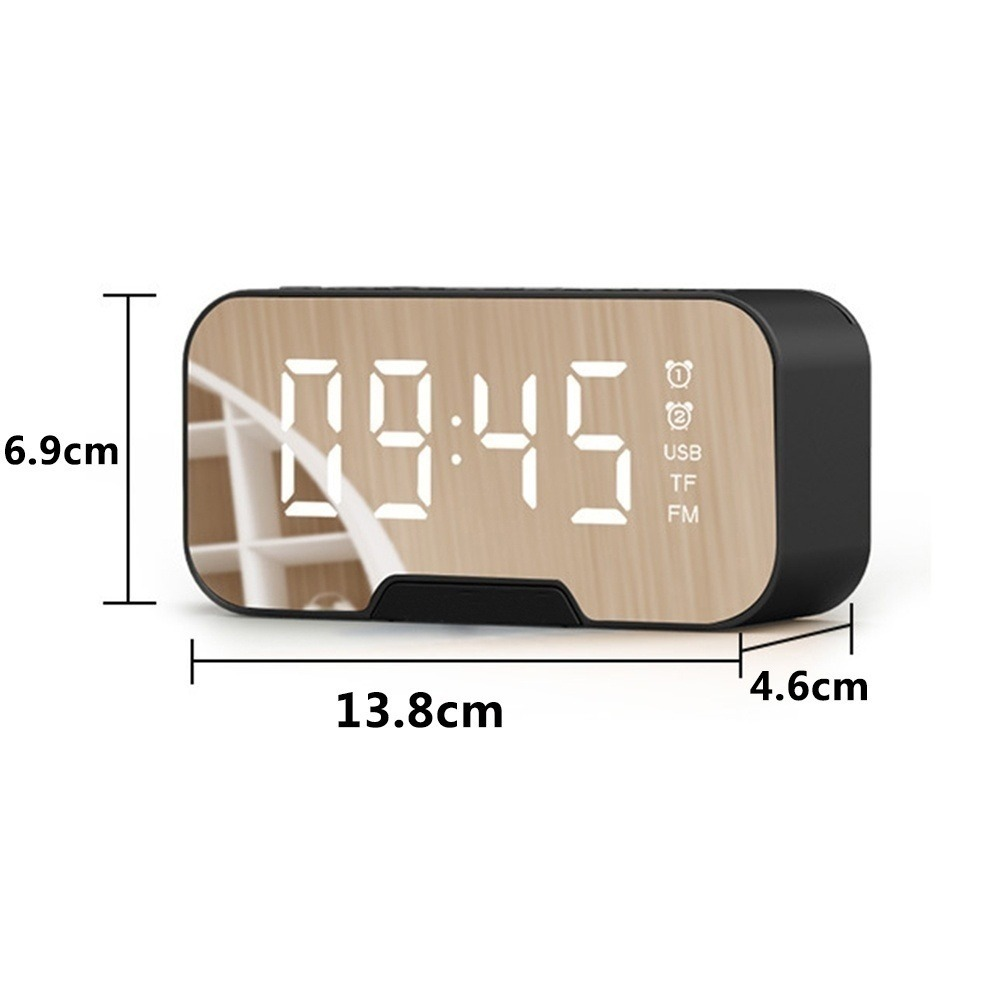 Multifunction Alarm Clock Mirror LED Alarm Clock Multifunction Wireless Bluetooth Music Player Electronic Digital Alarm Clock