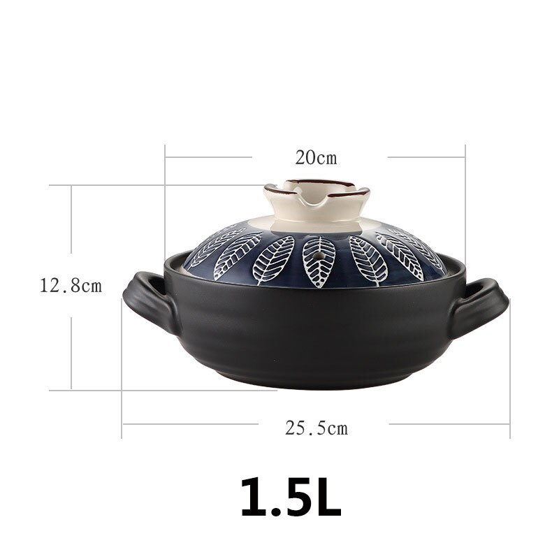 Japanese Soup Pot Crock Pots Casserole Ceramic Rice Noodle Saucepan High Temperature Resistant Cooking Pan For Gas Stove Kitchen: 1.5L E