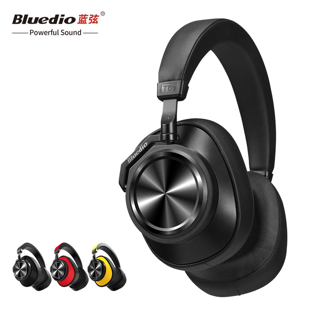 Bluedio T7 auriculares inalámbricos con Bluetooth auriculares con cancelación activa de ruido definido por el usuario para teléfonos y música: black support