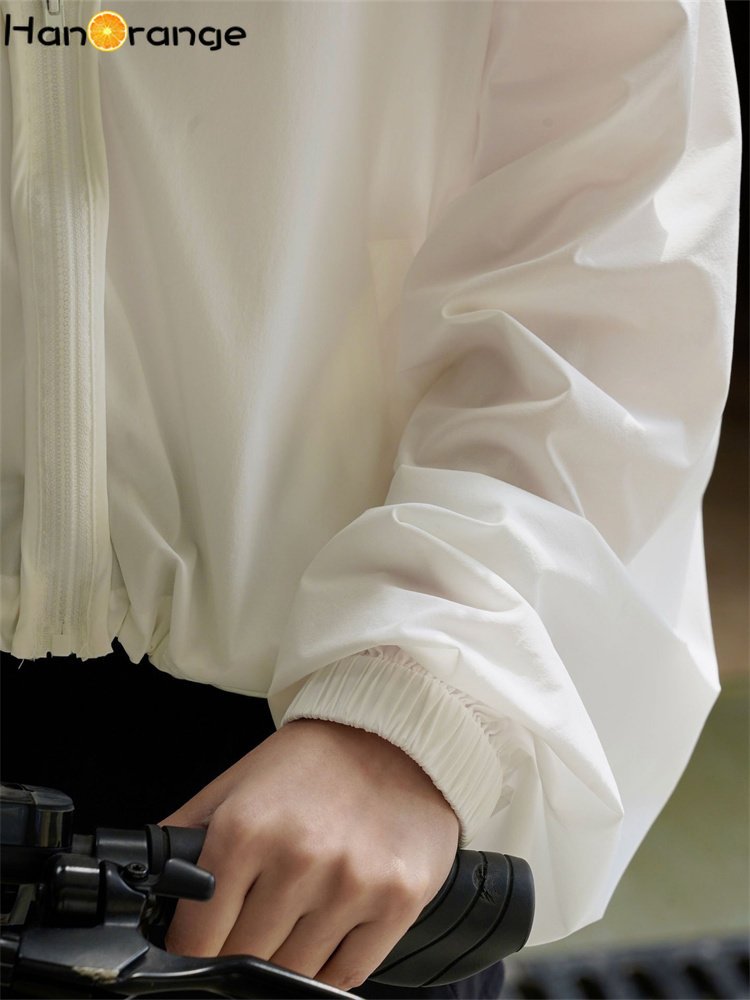 Hanorange 2024 Zomer Sportieve UPF 50 + Zonnebrandcrème Capuchon Vrouwen Ademend Koel Licht Dunne Cover Vrouwelijke Wit/Zwart