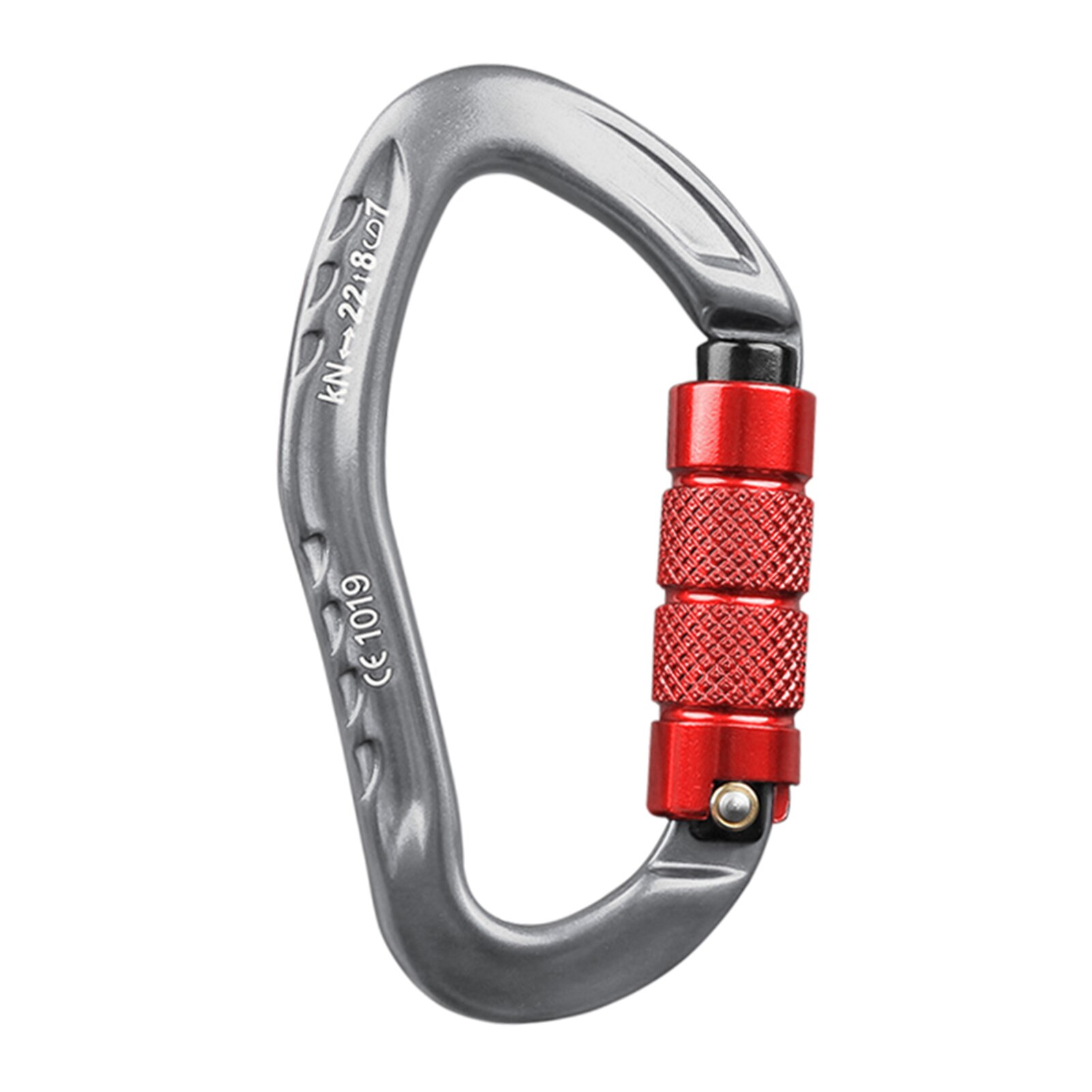 22KN D-Shaped Carabiner Lock Heavy Duty Aluminum Alloy Carabiner Spring-Loaded Gate Buckle Survival Equipment Lock Buckle: Automatic Silver