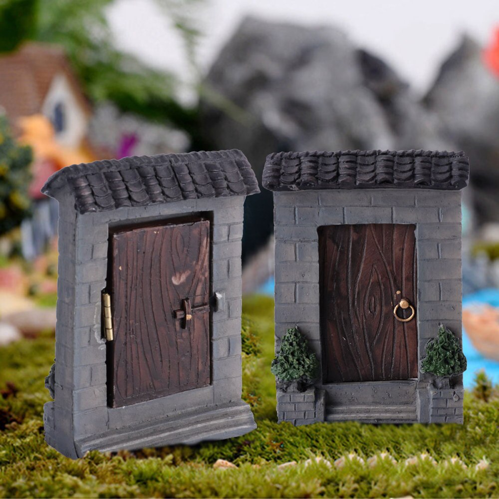 2 stk miniature dørpynt naturlig letvægts mini dør miniature pynt til børn børn voksne