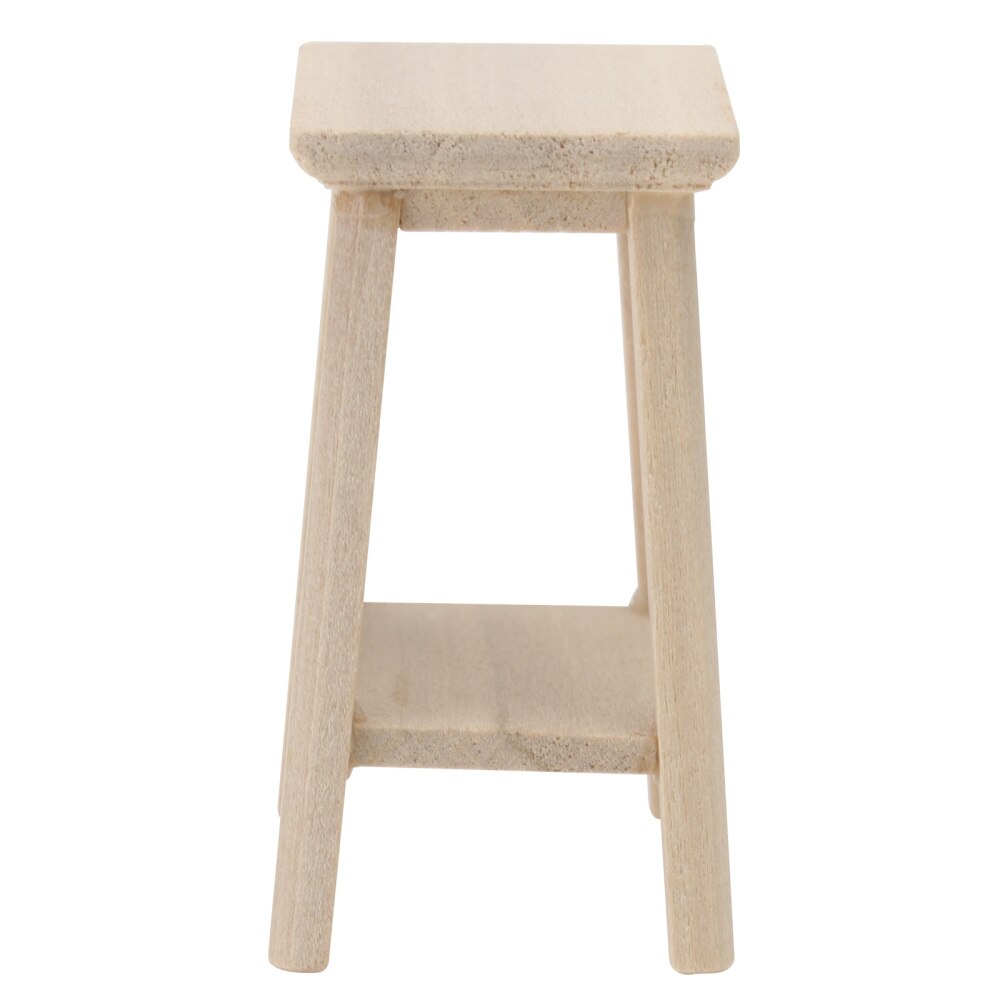 1pc Wooden Furniture Model Mini Stool Model Mini House Stool Model DIY Model