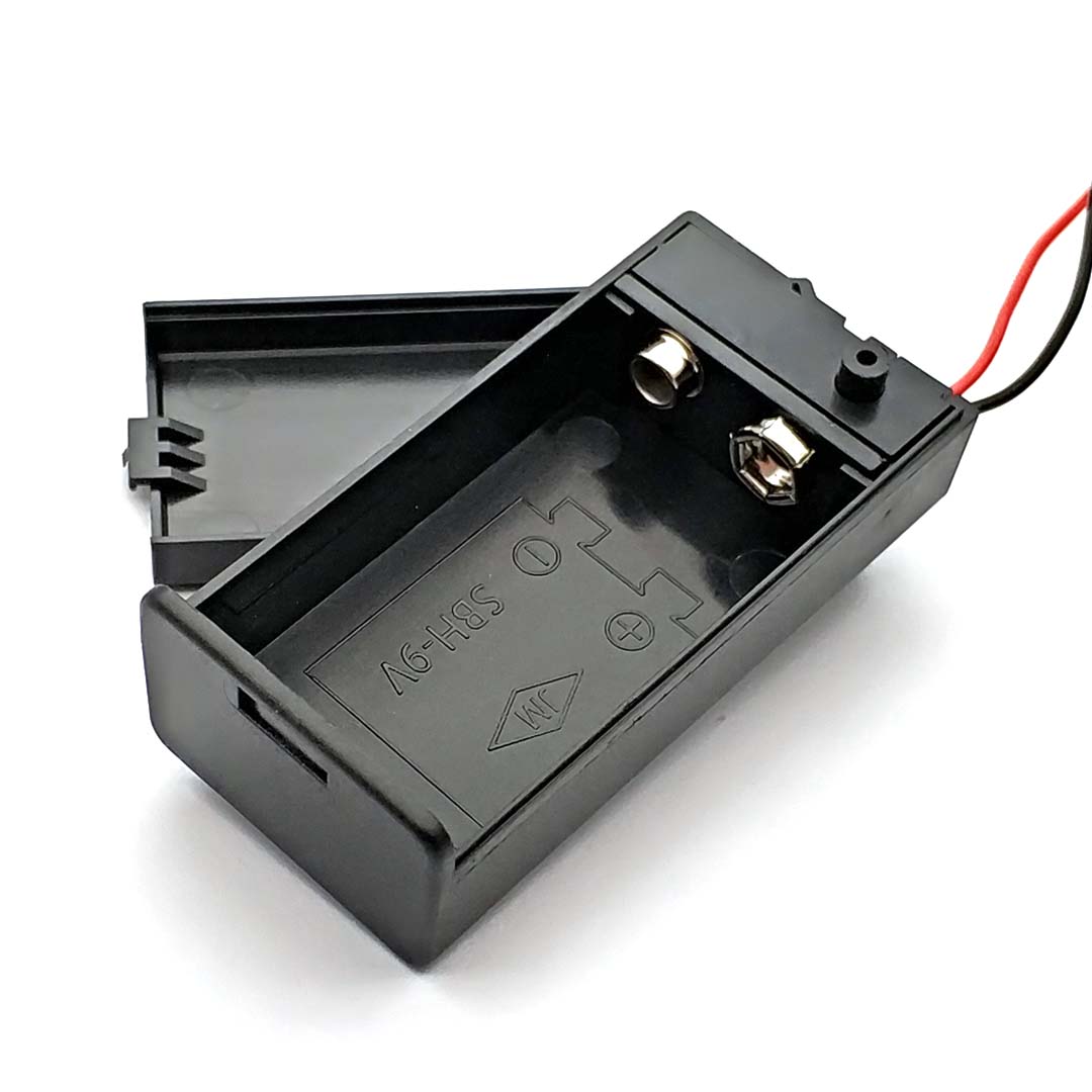 9V Battery Holder Box Case with Wire Lead ON/OFF Switch Cover Case