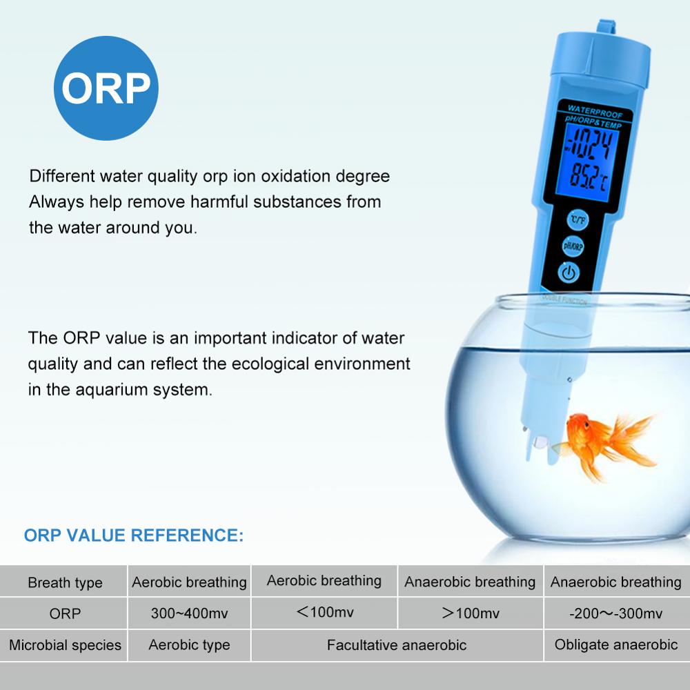 3 in 1 pH ORP TEMP Meter Water Detector Multi-parameter Digitale Tri-Meter Water Monitor tester
