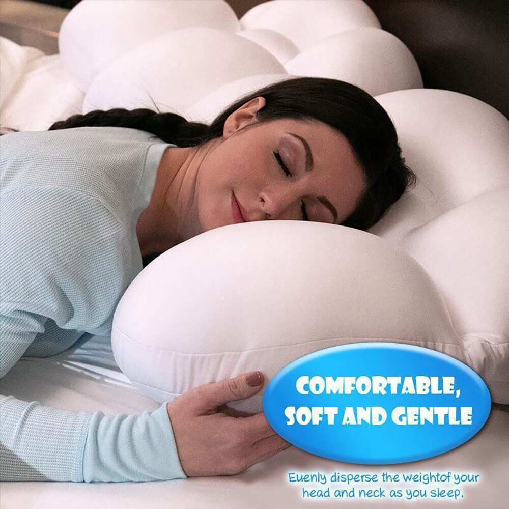 Full circle cloud pillow soft and breathable 3D ergonomic center egg groove sleep pillow neck pillow