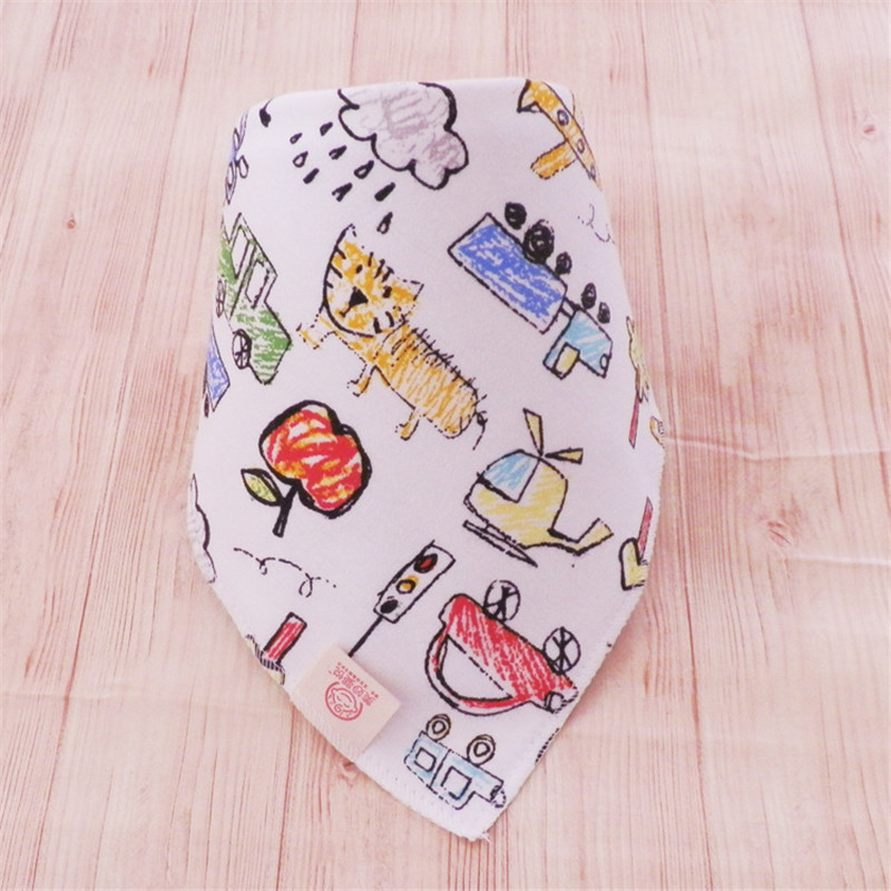 Bomuld baby hagesmæk kærlighed hjerte tørklæde sød ugle børn krave børn drenge piger halsvarmere tørklæder 3pc pr sæt trekant hagesmække