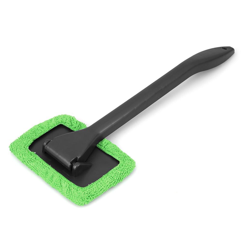 Microfiber Auto Car Window Cleaner Long Handle Car Wash Brush Dust Car Care Windshield Shine Towel Handy Washable Car Clean: C