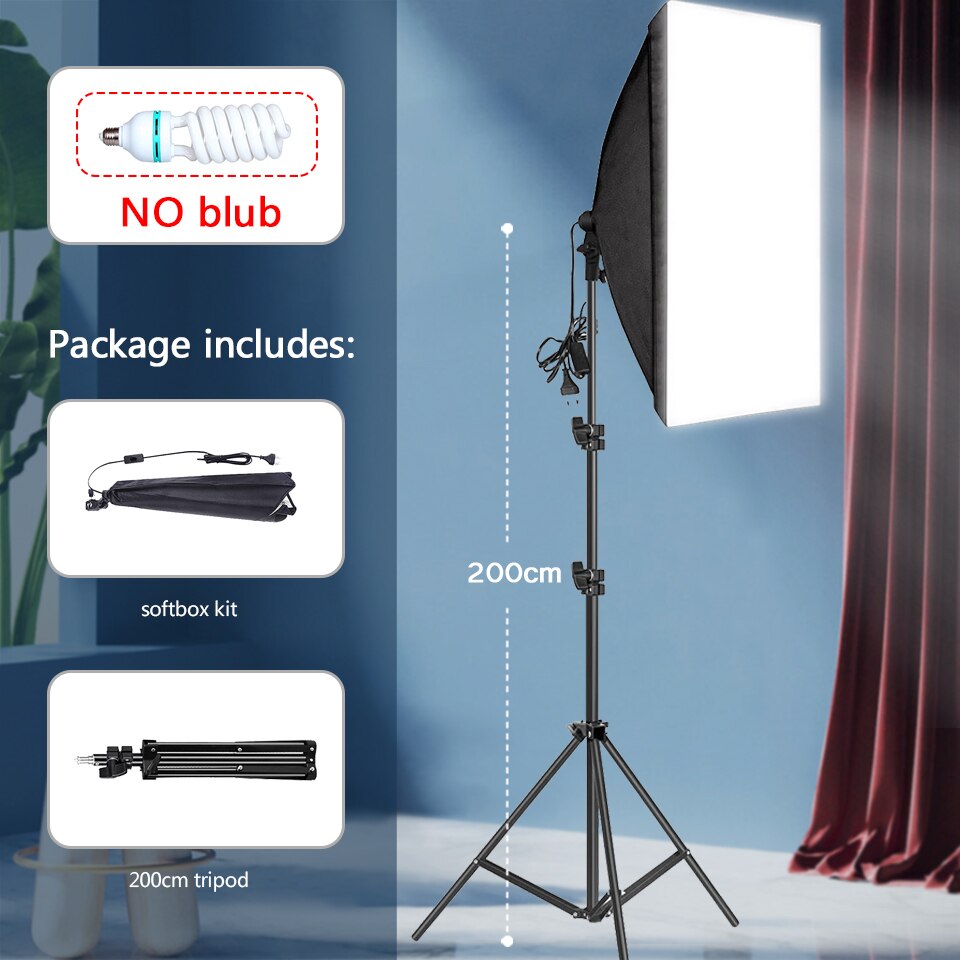 Professionelle Fotografie Softbox Beleuchtung Softbox mit Stativ E27 Fotobirne Dauerlichtsystem für Fotostudio: green
