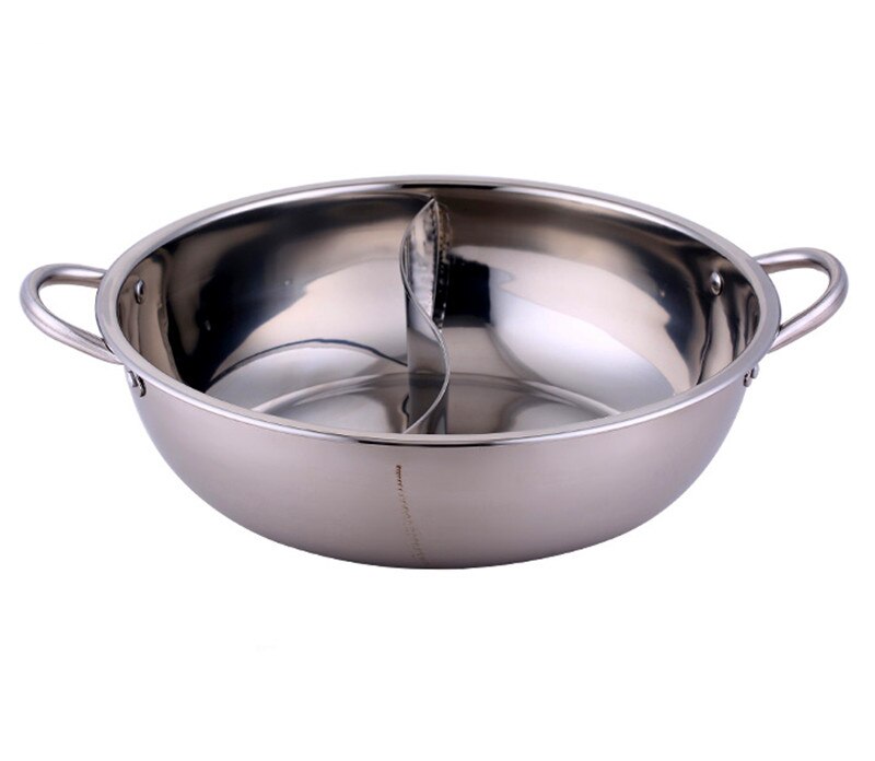 24-40cm Stainless Steel 1.5mm Thick Double Ear Soup Cooker Pot Twin Divided Cookware home Kitchen round induction cooker