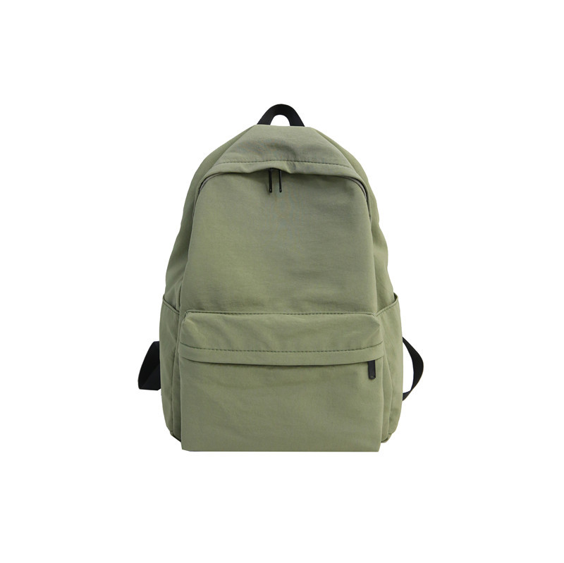 Hocodo Effen Canvas Rugzak Voor Tieners Vrouwen Casual Grote Capaciteit Schooltas Eenvoudige College Wind Rugzak Mochila: Green