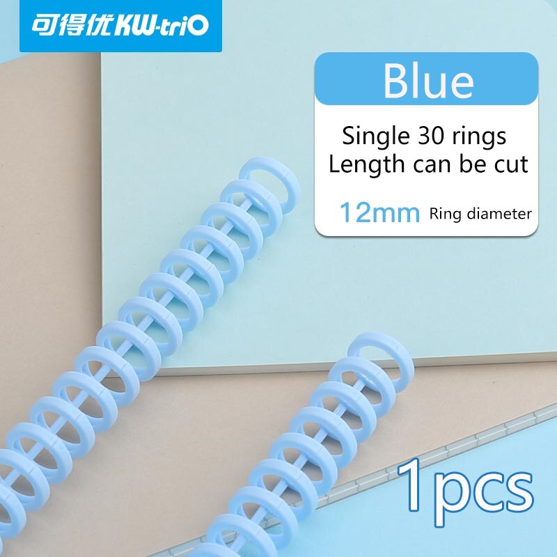Anillo de encuadernación de plástico de hojas sueltas de 30 agujeros, anillos en espiral de resorte para 30 agujeros A4, A5, A6, papel, cuaderno, papelería, suministros de oficina: 1pcs-Blue-Bindingrin