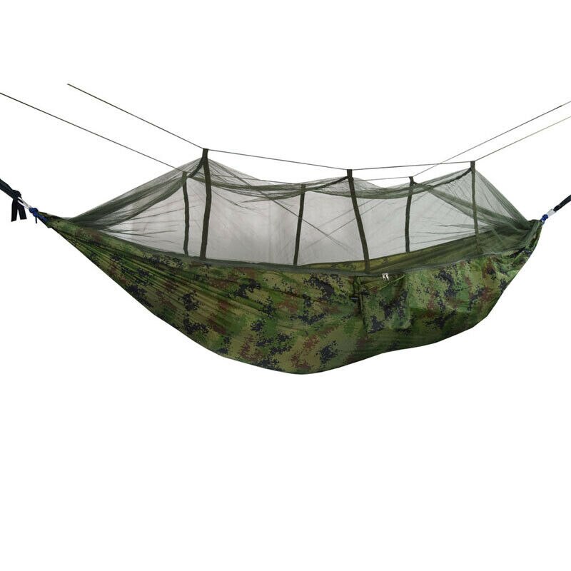 Portable Double Hammock with Mosquito Net for Outdoor Camping Traveling: Camouflage