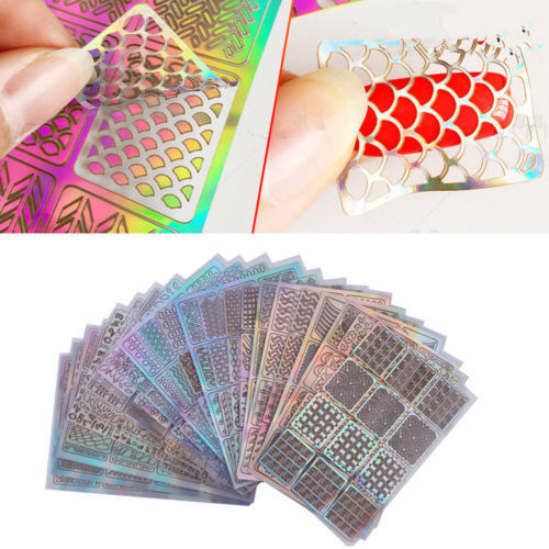 24 Vel Diy Nail Art Hollow Template Stickers Herbruikbare Stamping Stencil Mold: 6PCS