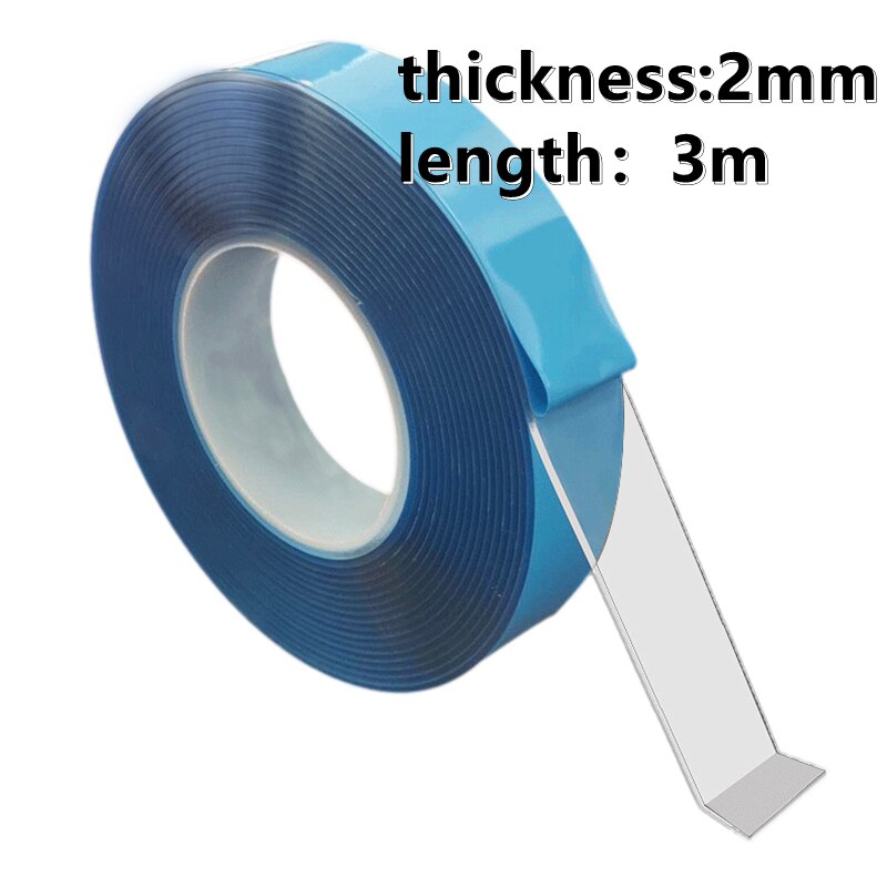 Nano Tapes No Trace Reusable Double Sided Gum Strong Kitchen Transparent Notrace Stickers Anti Skid Waterproof Cleanable Tape: 3m 2MM B