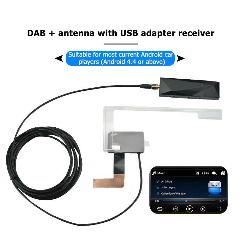 Auto Dab Antenne W Usb Adapter Ontvanger Voor Android Car Stereo Speler Sma Dab Ontvanger Doos Auto Radio Antenne Antenne kabel Toegang