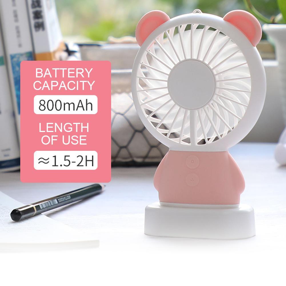 Cartoon Opvouwbare Mini Ventilator Draagbare Hanheld Stille USB Night Verstelbare Fan Desktop Fan Gadget Fan Konijn Fan Leuke Fan