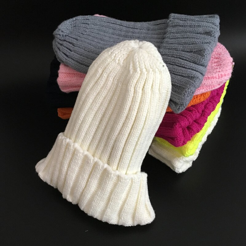 Gorro con pompones de piel para mujer, gorro de punto, gorros gruesos, de invierno: white / adult size