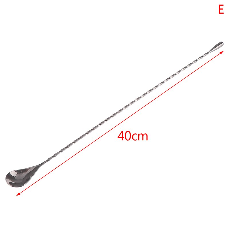 Stir Spoon Stainless Steel Mixing Cocktail Spoon Spiral Pattern Bartender Tools Bar Teadrop Spoon 30/40cm Bar Tool: 5