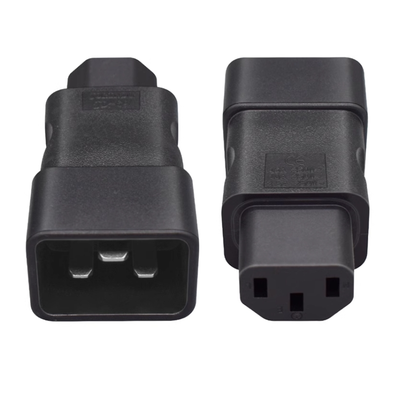 1PCS Black IEC 320 C14 to C20 power adapter plug C19 to C13 AC Plug convert adapter male to female plug socket converter