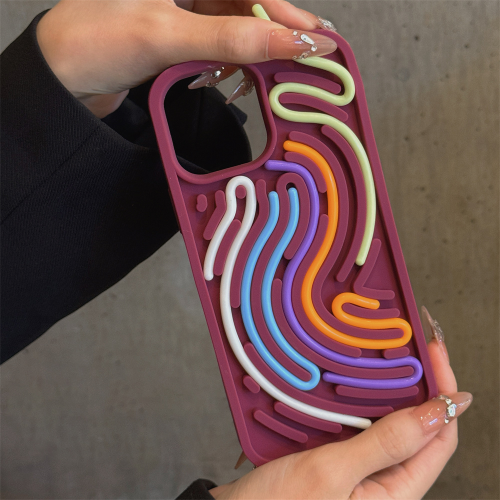 Coque de téléphone à motif drôle, étui en Silicone antichoc pour iPhone 15 Pro 12 13 14 Pro Max, mignon Funda, DIY bricolage: Bleu / IPhone 16 Pro Max