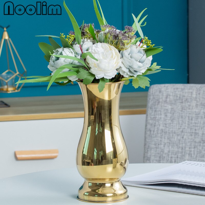Bordsvas i rostfritt stål modern minimalistisk ornament hantverk hem kontor dekoration vas