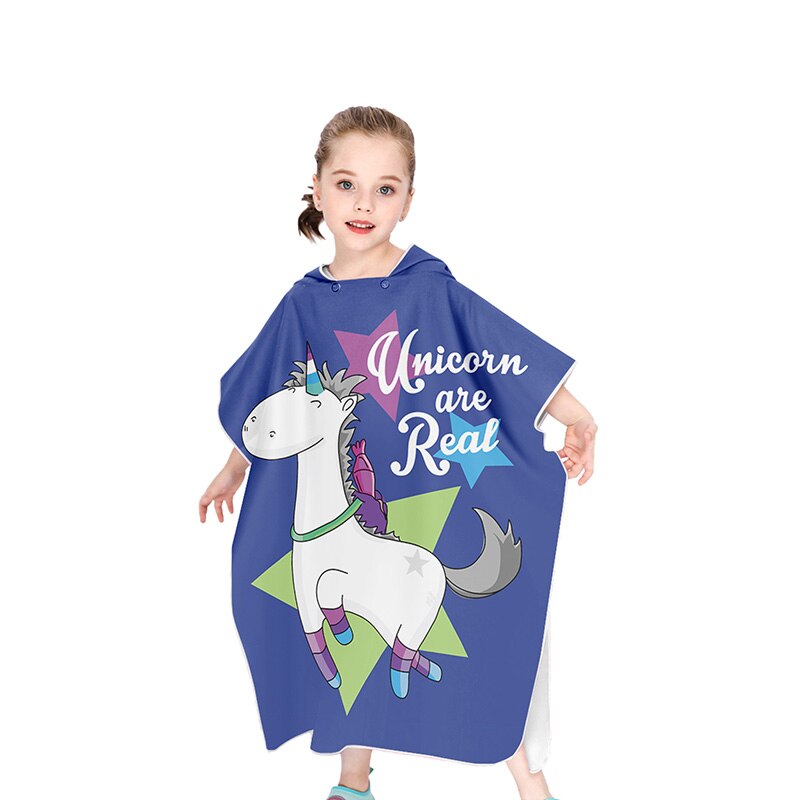 Eenhoorn Childrens Hooded Strandlaken Cartoon Meisjes Seaside Veranderende Gewaad Handdoek Dieren Jongens Meisjes Strand Mantel: 03I