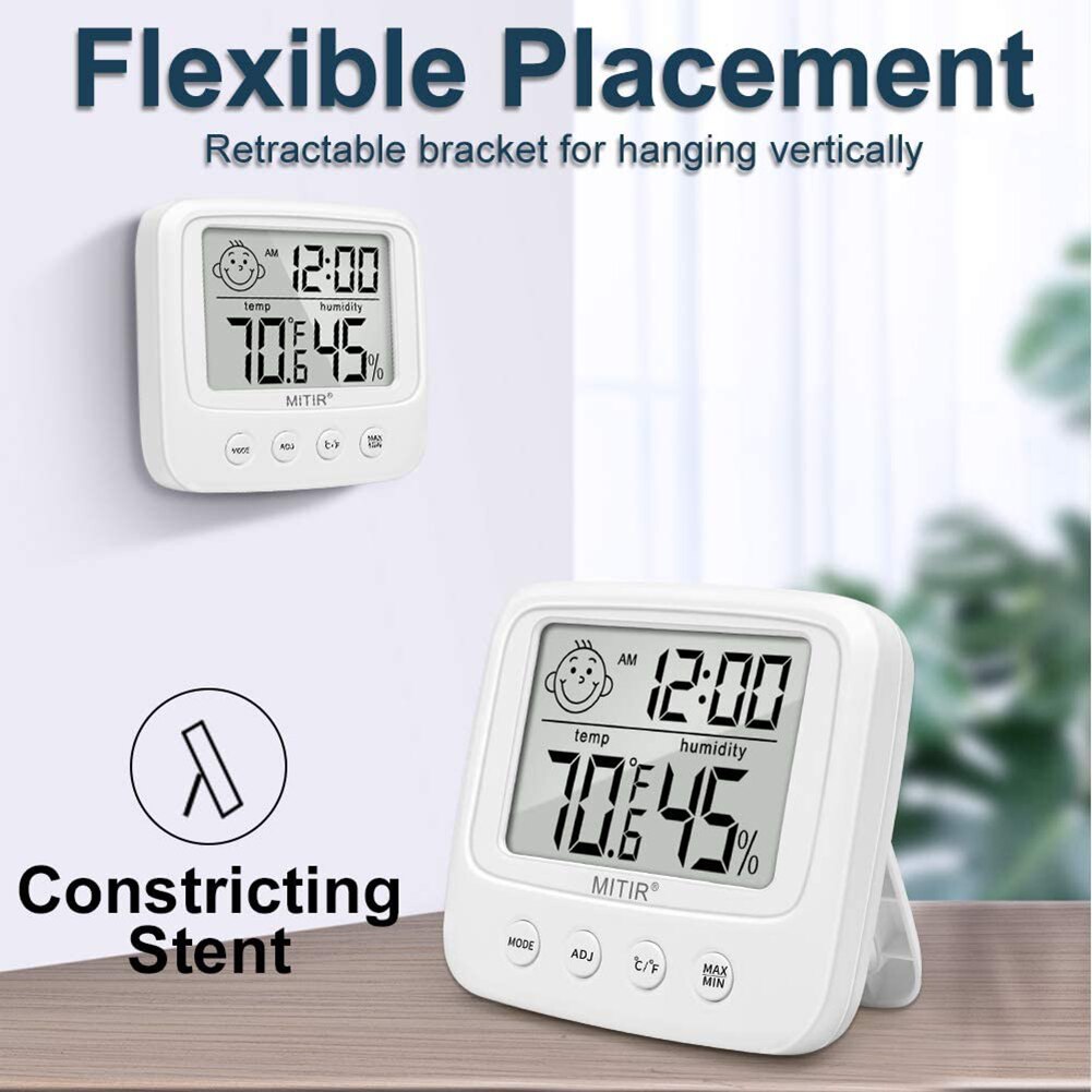 LCD Digital Temperature Humidity Meter Backlight Home Indoor Electronic Thermometer Hygrometer Gauge Weather Station Baby Room