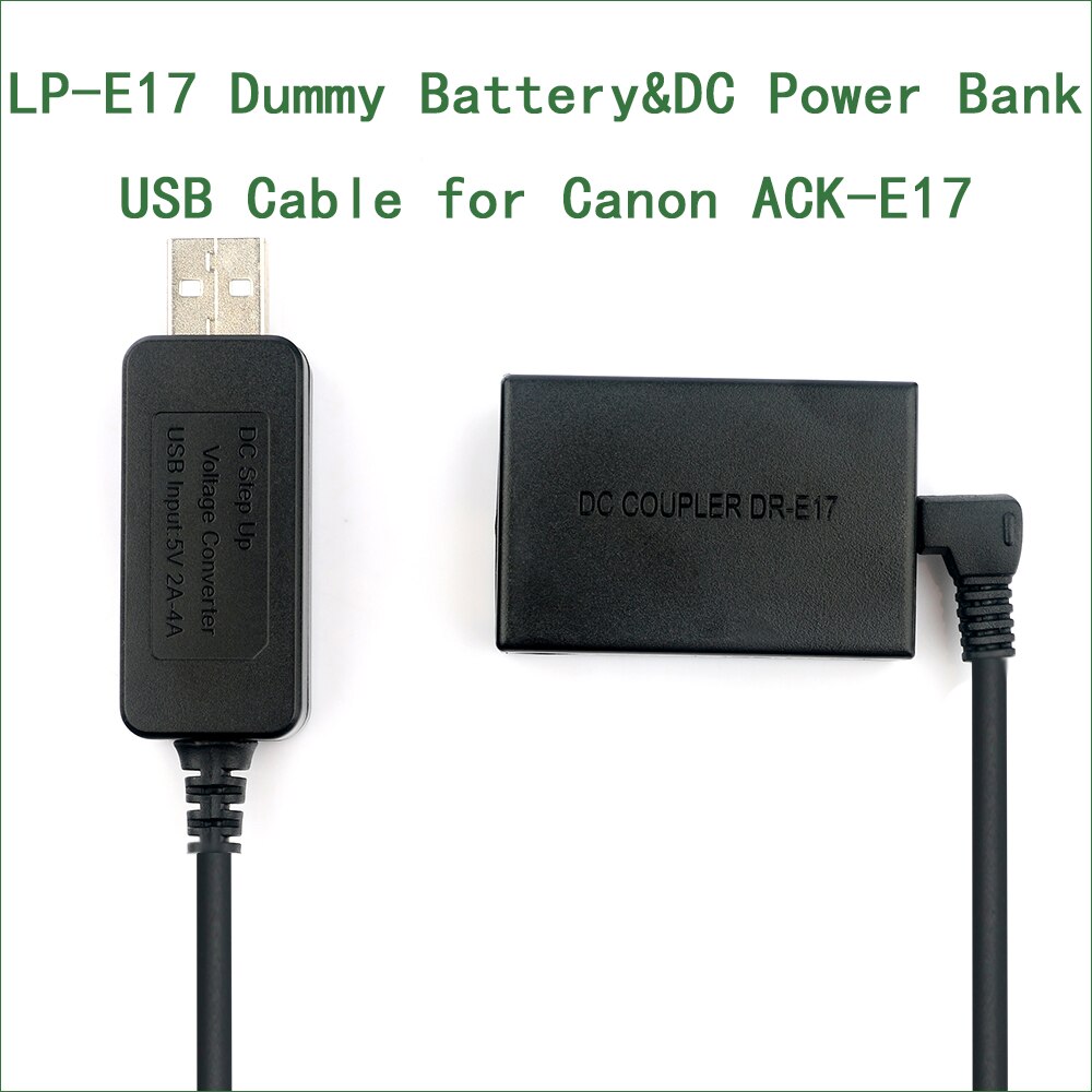 Batería ficticia de 5V USB a LP E17 LPE17 ACK-E17, cargador portátil de CC, Cable USB para Canon EOS M3, DR-E17, M5, M6, Mark2 ii, ACKE17