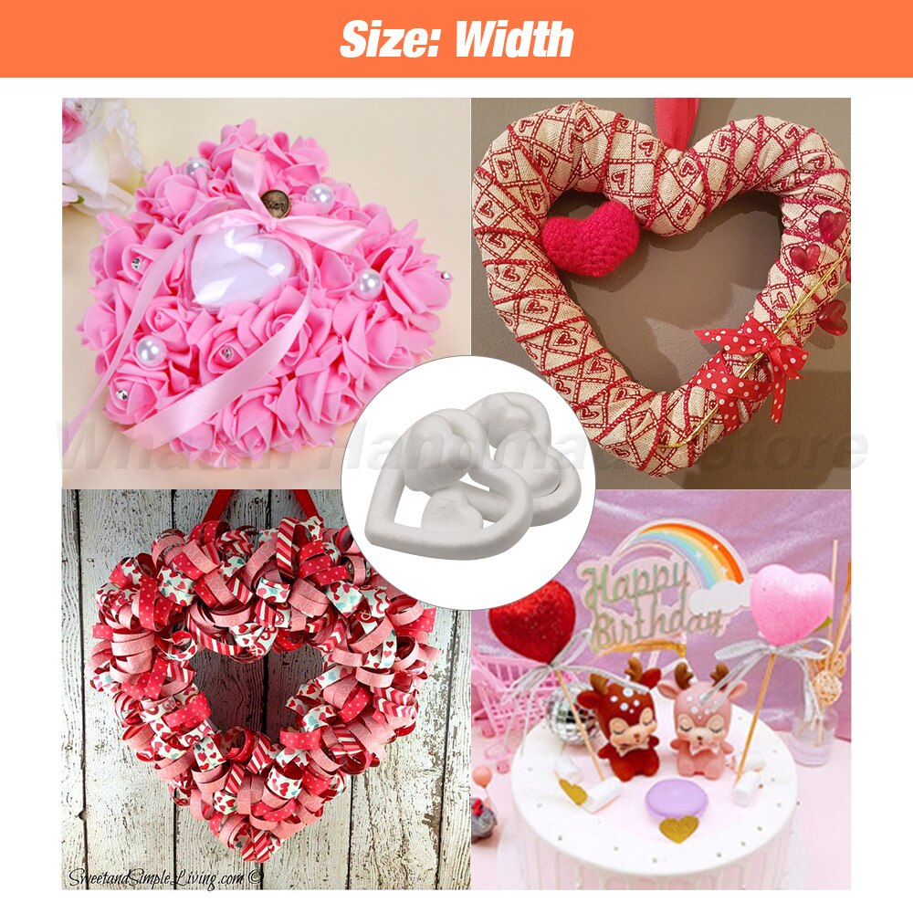 Polystyrene Styrofoam Heart Modelling Foam Hollow/Solid Heart For Party DIY Craft Decoration Supply Valentine Christmas Wedding
