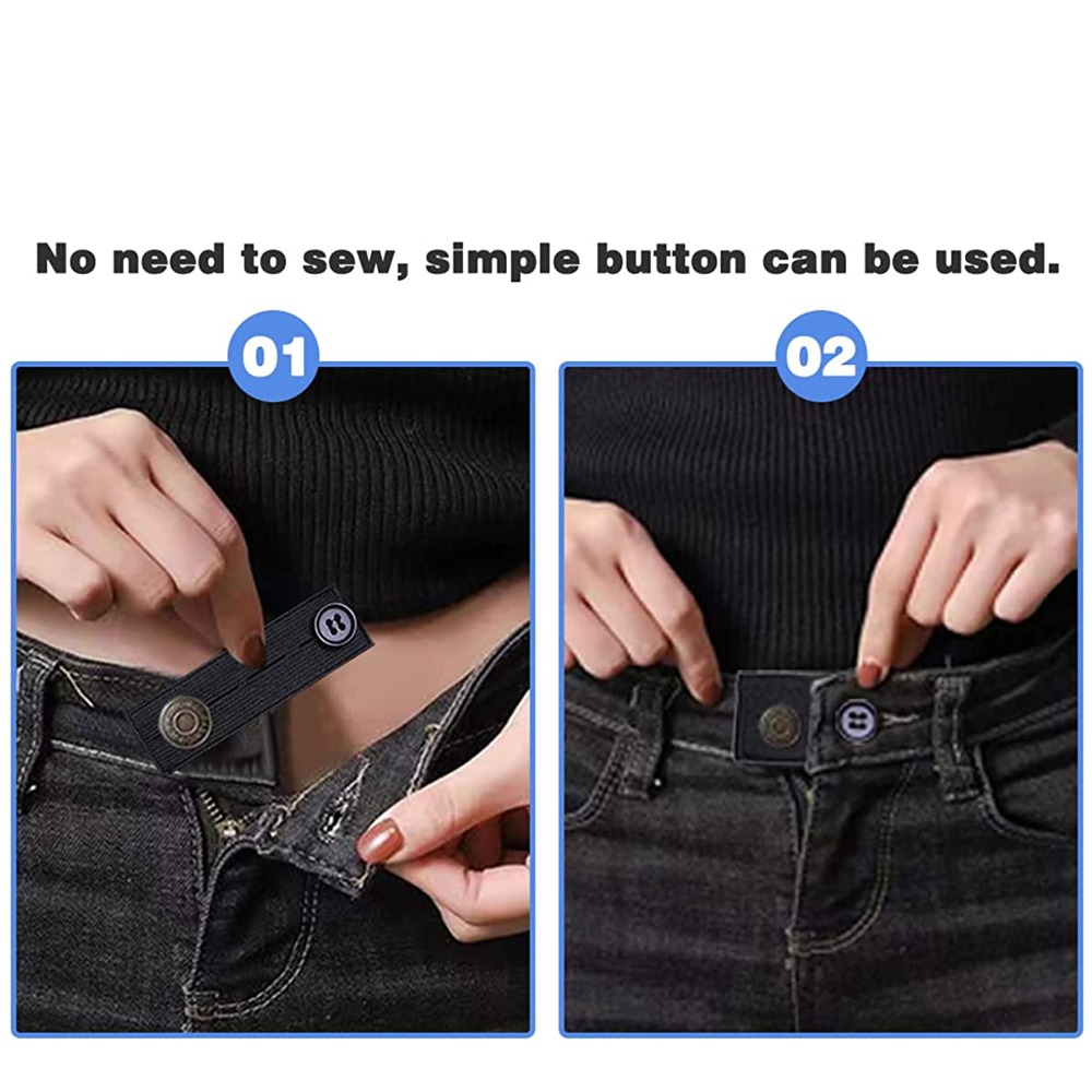 5pcs/lot Adjustable Elastic Waist Extenders Belt Waistband Expanders for Men Women Trousers Jeans Pants Button Extenders