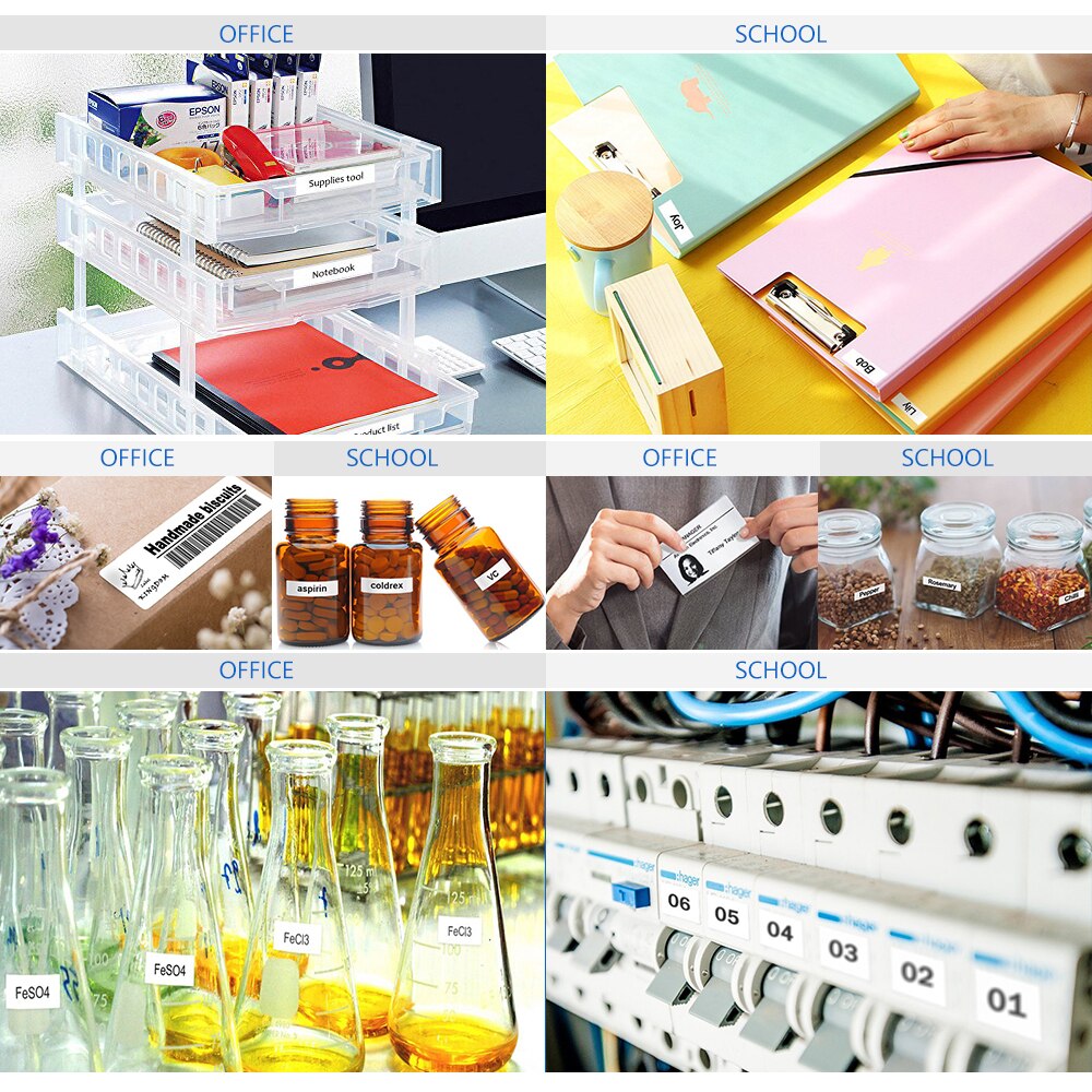 10 pcs brother M label tape M-231 M-K231 MK-231 black on white 12mm P-touch tape