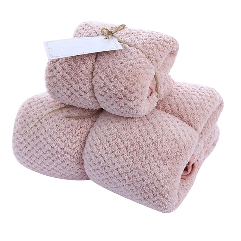 1 Set Coral Fleece Badkamer Handdoeken Dikker Badhanddoeken Pure Kleur Coral Fluwelen Badhanddoeken Roze Grijs Groen Bruin Blauw: Pink