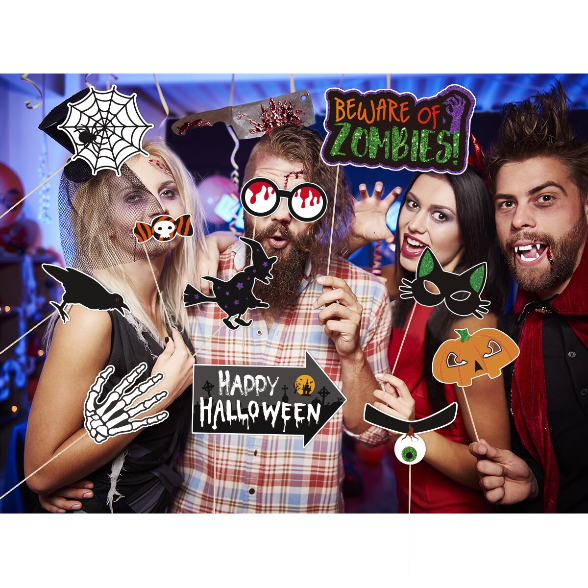 20PCS Halloween Party Photo Props Halloween Party Decoration Accessory Shooting Props Party Supplies Props For Photography