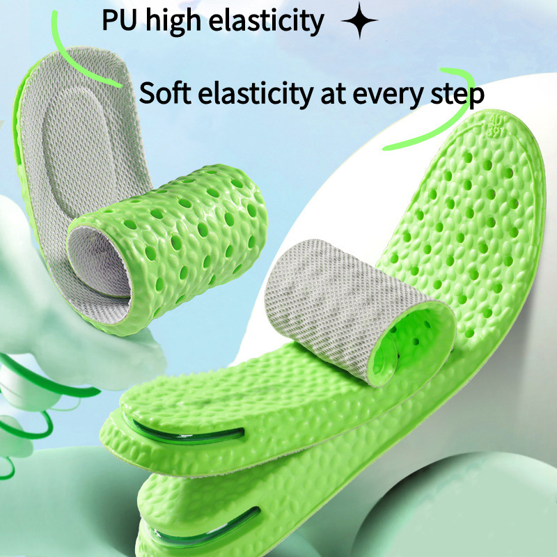 1 paar Luchtkussen Hoogte Toename Schokabsorberende Binnenzool voor Sportschoenen Inlegzolen Ademend Zweet en Anti-geur Binnenzool
