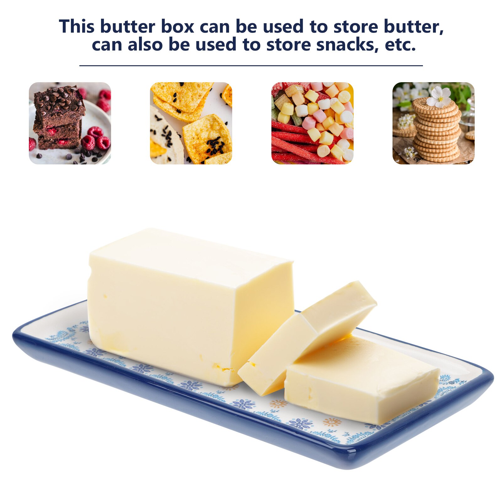Boîte à fromage rectangulaire en céramique, conteneur à beurre ménager 1 pièce