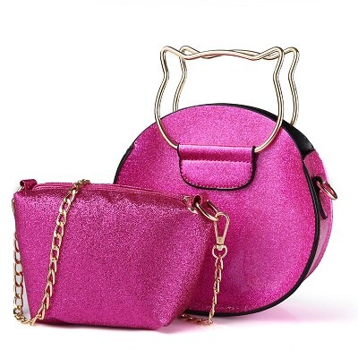 Bambini Catena Del Fumetto Del PVC Principessa Della Moneta Borse Portafogli Sacco Crossbody Sacchi di Denaro Del Telefono Borse Multiuso Carteiras Feminina per le Ragazze: rose