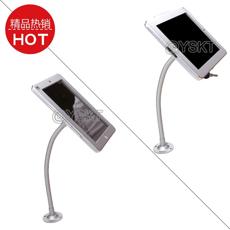 for 10.2 iPad table security holder anti-theft enclosure flexible gooseneck arm mount desktop for mini/ air/ 9.7/10.5 pro