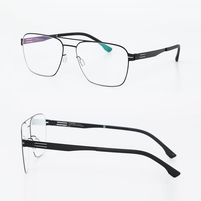 Montura de gafas de doble haz para miopía para hombre, anteojos delgados sin tornillo, ultraligeros, caja Original, Berlín, Alemania, 2022
