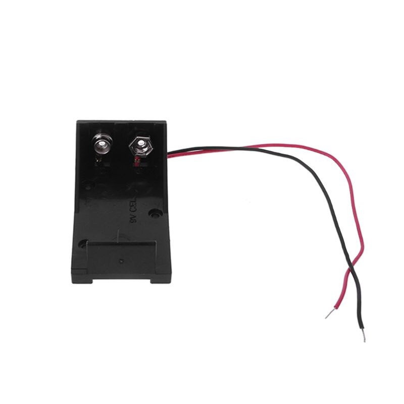 1PC Battery Holder Case 9V Cell Carbon Storage Box Two Wire Lead Spring Clip DIY Plastic Batteries Container Connecting Solder