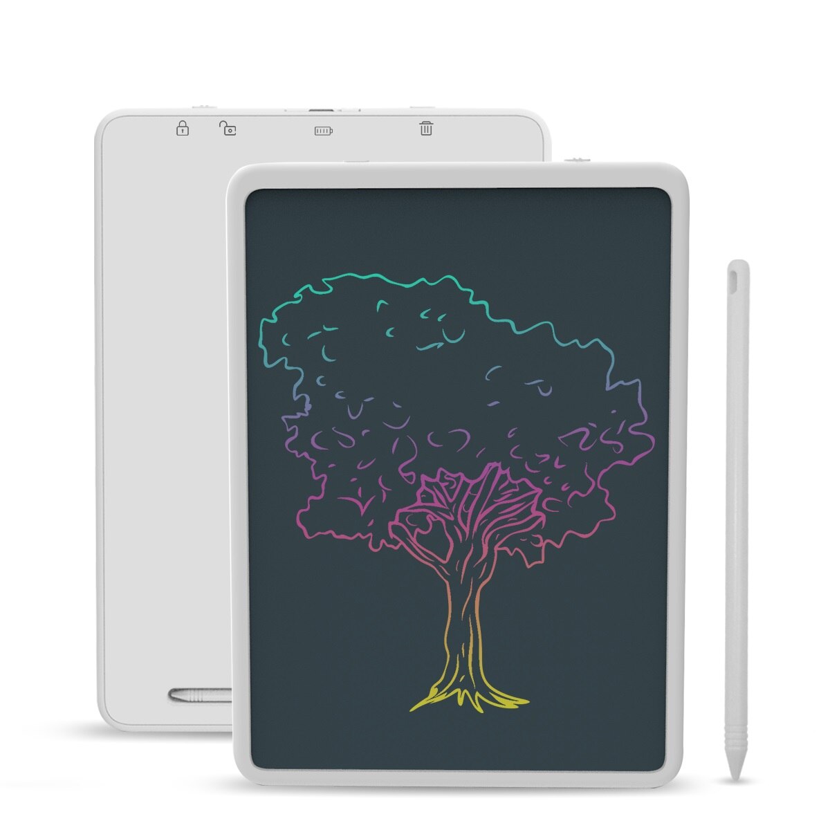 Enotepad LCD Writing Tablet - 11 Inch Screen - Multi-Color Handwriting - Digital Note Pad with Stylus: EP0211C-White