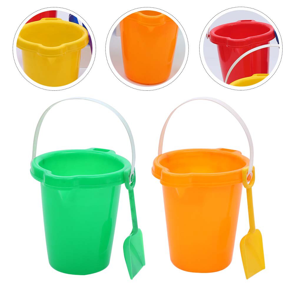 2Pcs Plastic Buckets Play Sand Buckets Sand Holders Play Sand for Kids: Default Title