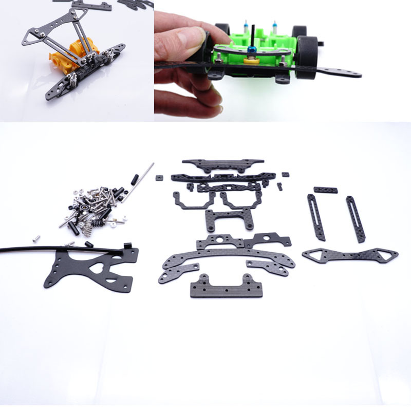 carbon pivot set up and down/right and left car set tamiya MS chassis suspension carbon full setting for tamiya mini 4wd car: full set
