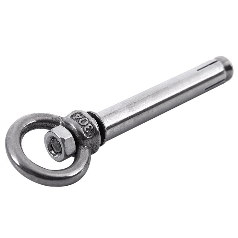 2 st rostfritt stål rå stil sköld ankare ögla bultar  m6 x 82mm, silver: Default Title