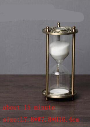Europæisk timeglas timer 15/30 min. ur sand metal + glas dekorativt sand timeglas sand sand timer til borddekoration: 4 15 min