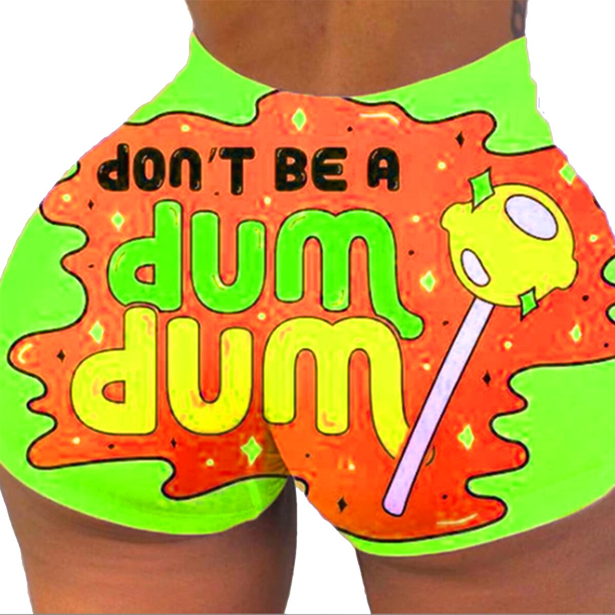 Dames shorts letter print shorts zomer casual hoge taille korte broek sport dagelijkse shorts onderkant: Groente / Ik
