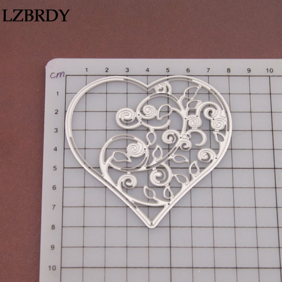 Mooie Hart Frame Bloem Embossing Metalen Stansmessen Kscraft Die Cuts voor Card Making Scrapbooking Valentijnsdag Sterft